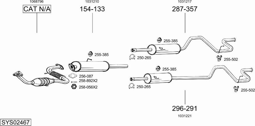 Bosal SYS02467 - Система випуску ОГ autocars.com.ua