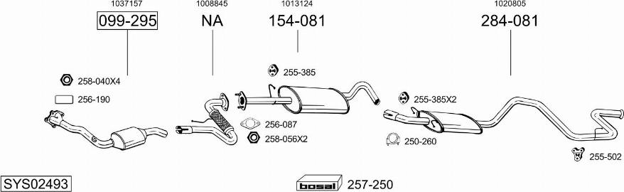 Bosal SYS02493 - Система випуску ОГ autocars.com.ua