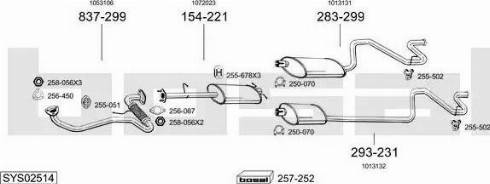 Bosal SYS02514 - Система випуску ОГ autocars.com.ua