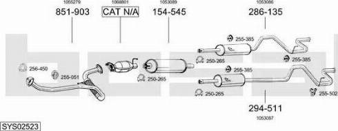 Bosal SYS02523 - Система випуску ОГ autocars.com.ua