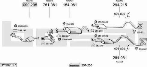 Bosal SYS02527 - Система випуску ОГ autocars.com.ua