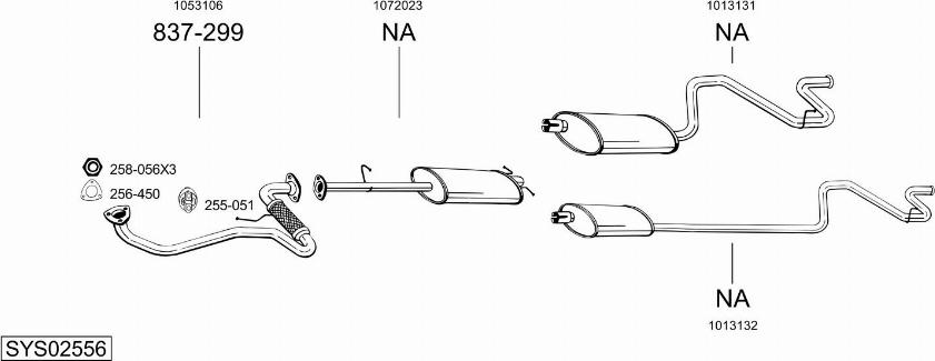 Bosal SYS02556 - Система випуску ОГ autocars.com.ua