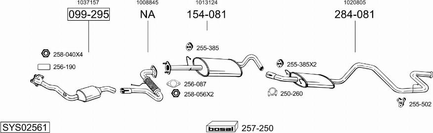 Bosal SYS02561 - Система випуску ОГ autocars.com.ua