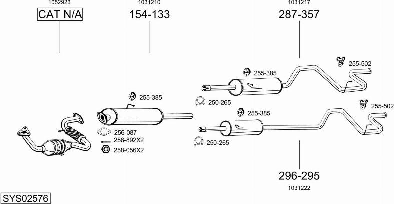 Bosal SYS02576 - Система випуску ОГ autocars.com.ua