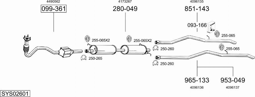 Bosal SYS02601 - Система выпуска ОГ avtokuzovplus.com.ua