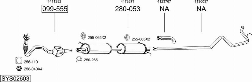 Bosal SYS02603 - Система випуску ОГ autocars.com.ua