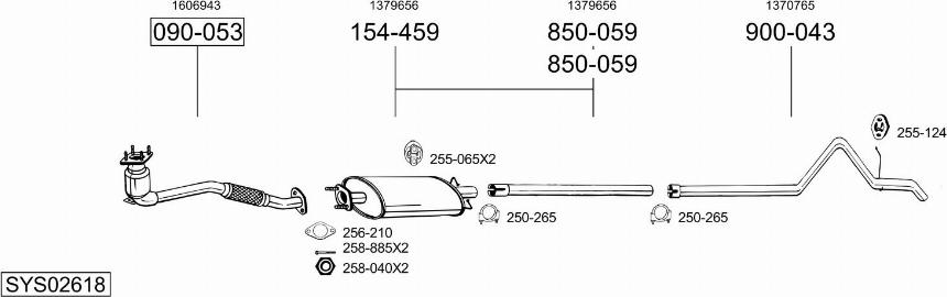 Bosal SYS02618 - Система випуску ОГ autocars.com.ua