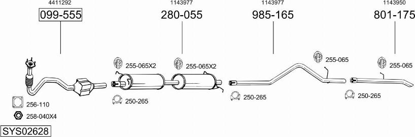 Bosal SYS02628 - Система выпуска ОГ avtokuzovplus.com.ua