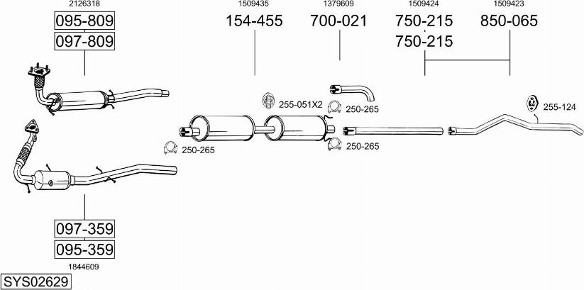 Bosal SYS02629 - Система випуску ОГ autocars.com.ua