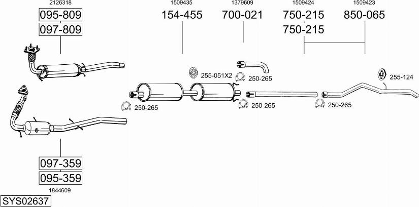 Bosal SYS02637 - Система випуску ОГ autocars.com.ua