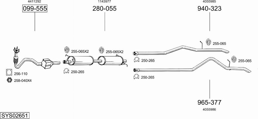 Bosal SYS02651 - Система випуску ОГ autocars.com.ua