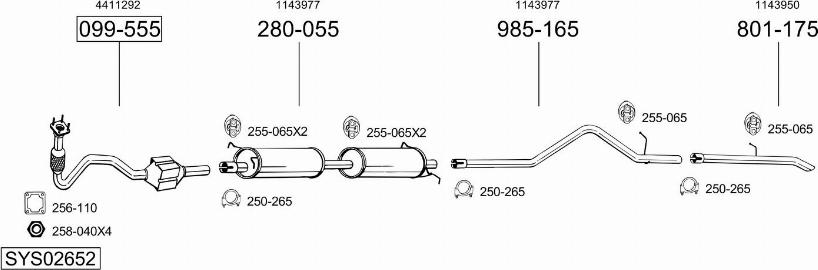 Bosal SYS02652 - Система випуску ОГ autocars.com.ua