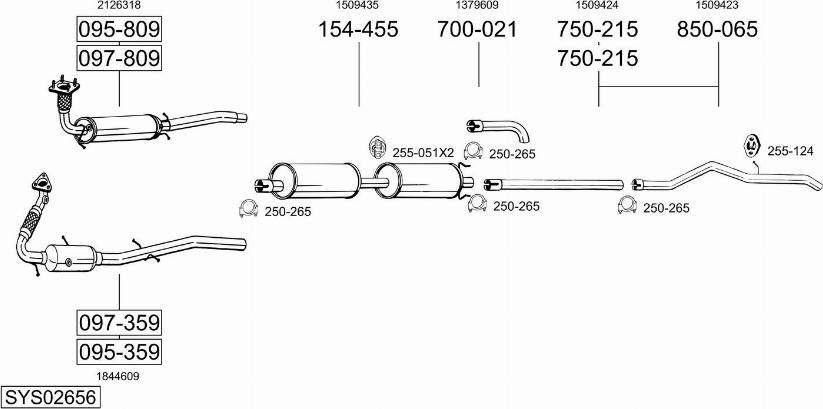 Bosal SYS02656 - Система випуску ОГ autocars.com.ua