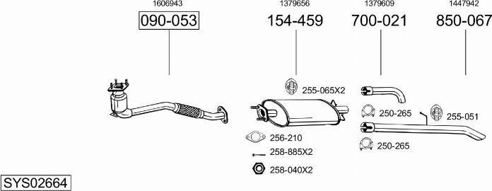 Bosal SYS02664 - Система випуску ОГ autocars.com.ua