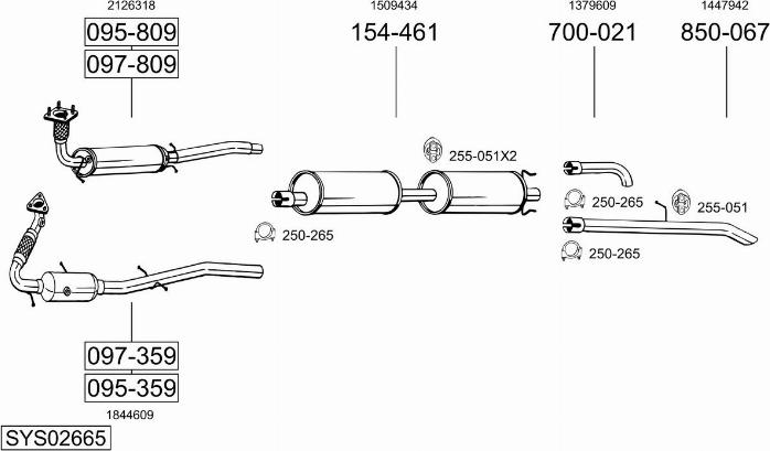 Bosal SYS02665 - Система випуску ОГ autocars.com.ua