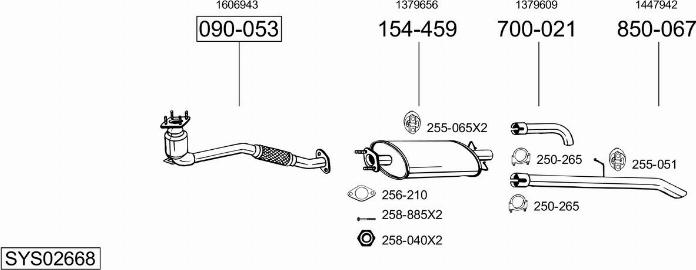 Bosal SYS02668 - Система випуску ОГ autocars.com.ua