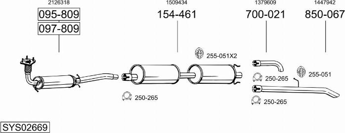 Bosal SYS02669 - Система випуску ОГ autocars.com.ua