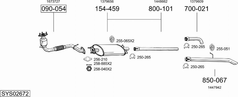 Bosal SYS02672 - Система выпуска ОГ avtokuzovplus.com.ua