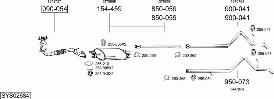 Bosal SYS02684 - Система випуску ОГ autocars.com.ua