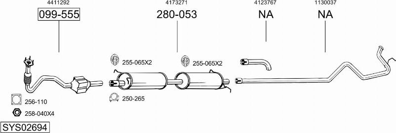 Bosal SYS02694 - Система выпуска ОГ avtokuzovplus.com.ua