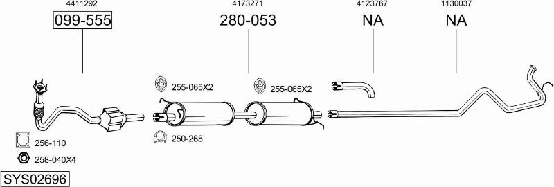 Bosal SYS02696 - Система випуску ОГ autocars.com.ua