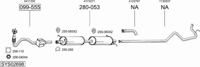 Bosal SYS02698 - Система випуску ОГ autocars.com.ua