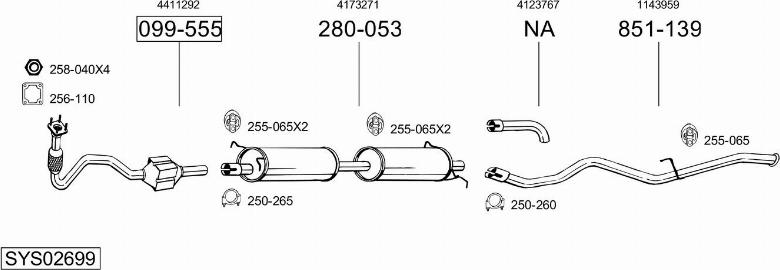 Bosal SYS02699 - Система випуску ОГ autocars.com.ua