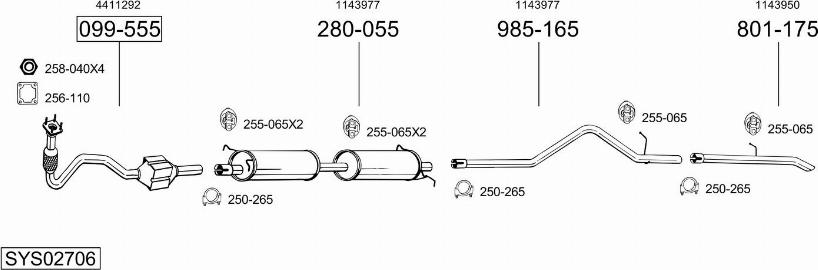 Bosal SYS02706 - Система выпуска ОГ avtokuzovplus.com.ua