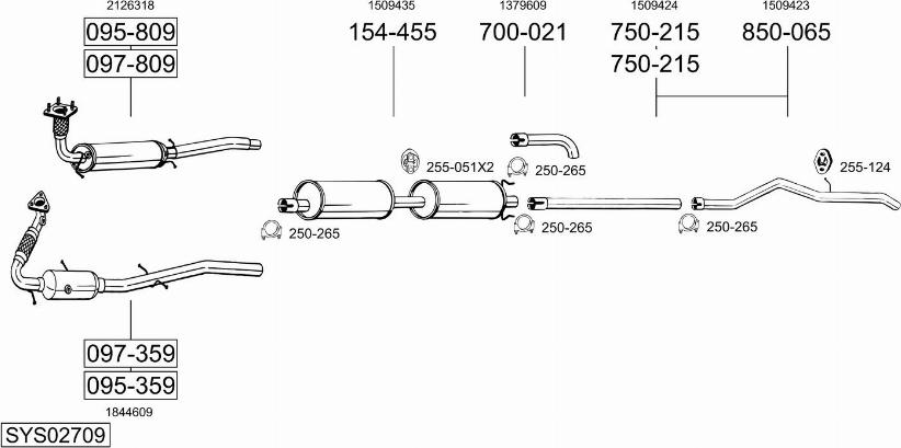 Bosal SYS02709 - Система випуску ОГ autocars.com.ua