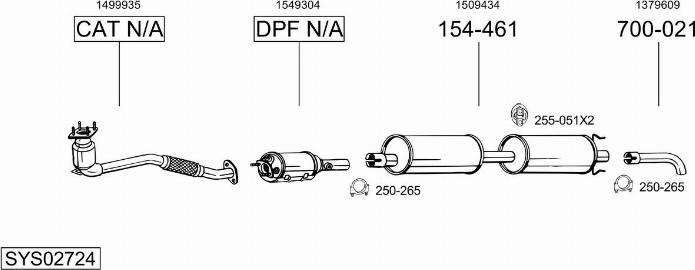 Bosal SYS02724 - Система выпуска ОГ avtokuzovplus.com.ua