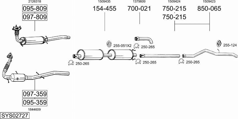 Bosal SYS02727 - Система випуску ОГ autocars.com.ua
