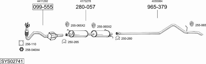 Bosal SYS02741 - Система выпуска ОГ avtokuzovplus.com.ua