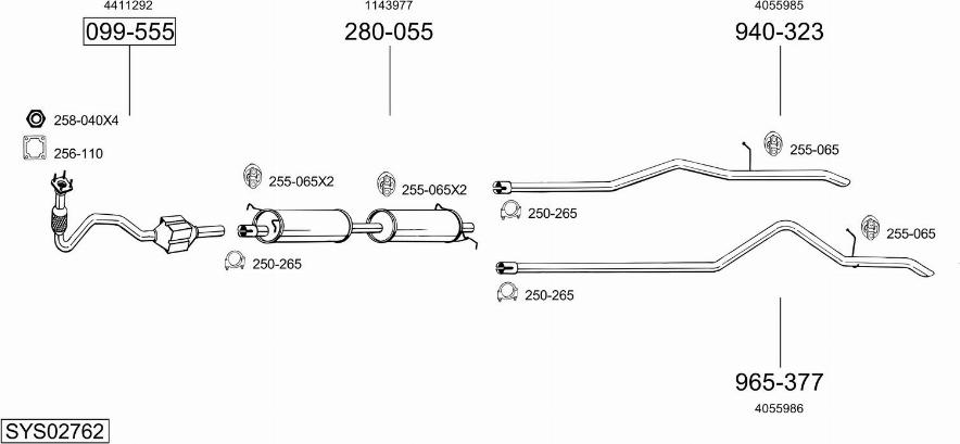 Bosal SYS02762 - Система випуску ОГ autocars.com.ua