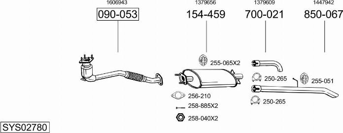 Bosal SYS02780 - Система випуску ОГ autocars.com.ua