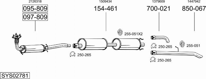 Bosal SYS02781 - Система випуску ОГ autocars.com.ua