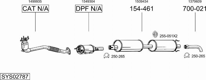 Bosal SYS02787 - Система выпуска ОГ avtokuzovplus.com.ua