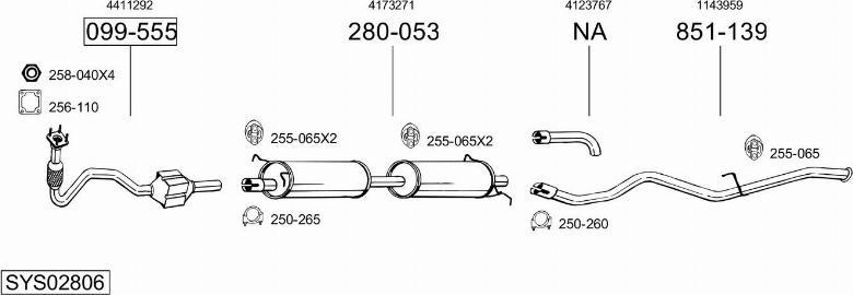 Bosal SYS02806 - Система випуску ОГ autocars.com.ua