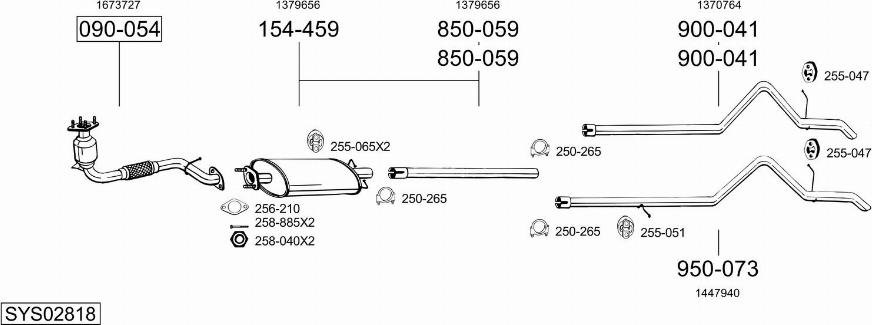 Bosal SYS02818 - Система випуску ОГ autocars.com.ua