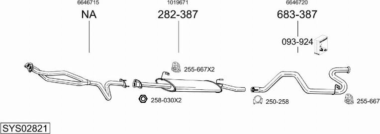 Bosal SYS02821 - Система выпуска ОГ avtokuzovplus.com.ua