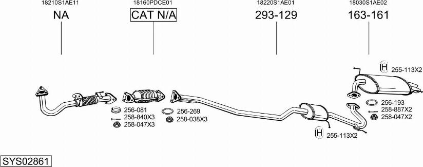 Bosal SYS02861 - Система выпуска ОГ avtokuzovplus.com.ua