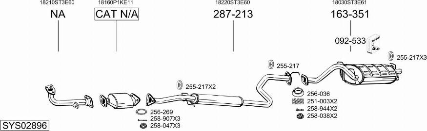 Bosal SYS02896 - Система випуску ОГ autocars.com.ua