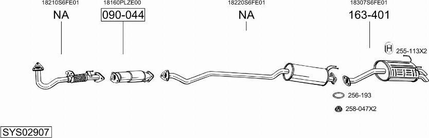 Bosal SYS02907 - Система выпуска ОГ avtokuzovplus.com.ua