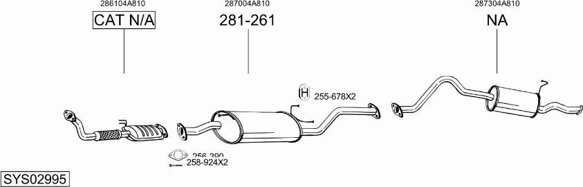 Bosal SYS02995 - Система випуску ОГ autocars.com.ua