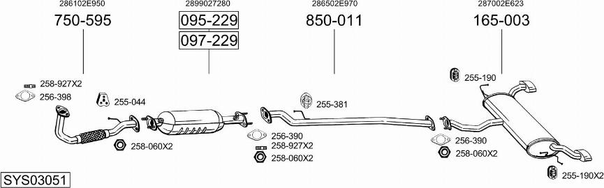 Bosal SYS03051 - Система випуску ОГ autocars.com.ua