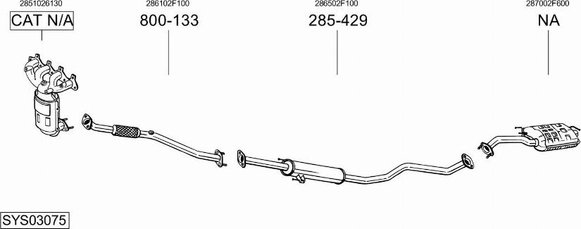 Bosal SYS03075 - Система випуску ОГ autocars.com.ua