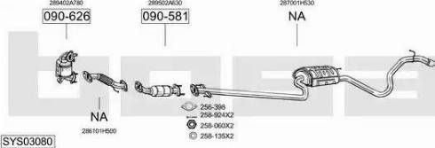 Bosal SYS03080 - Система випуску ОГ autocars.com.ua