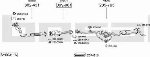 Bosal SYS03116 - Система випуску ОГ autocars.com.ua