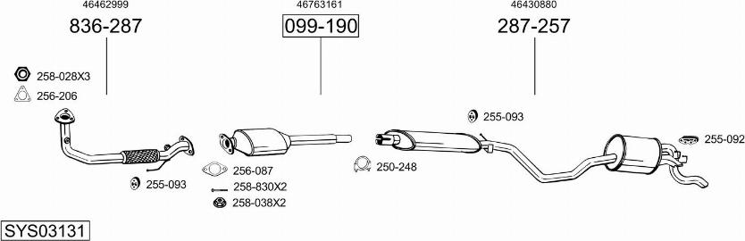 Bosal SYS03131 - Система випуску ОГ autocars.com.ua