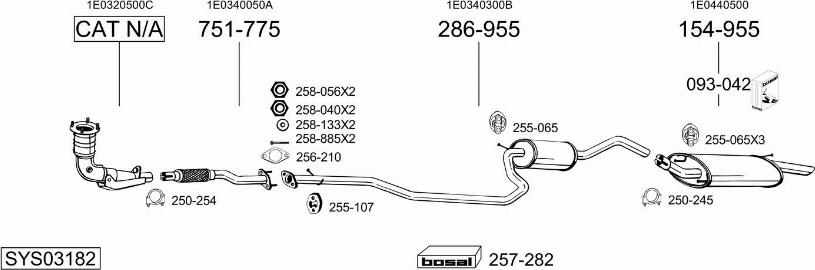 Bosal SYS03182 - Система випуску ОГ autocars.com.ua