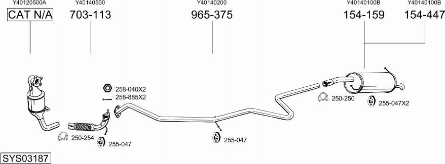 Bosal SYS03187 - Система випуску ОГ autocars.com.ua